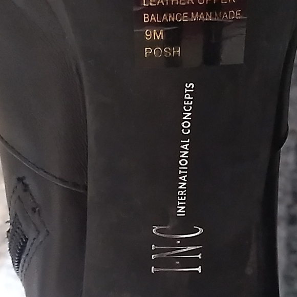 I.N.C. International Concepts Leather Knee Buckle Detail Heeled Boots. Size 9 - Picture 11 of 15